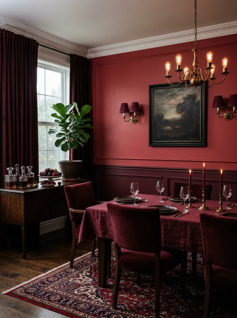 Dark and Dramatic Cherry Red Room ideas