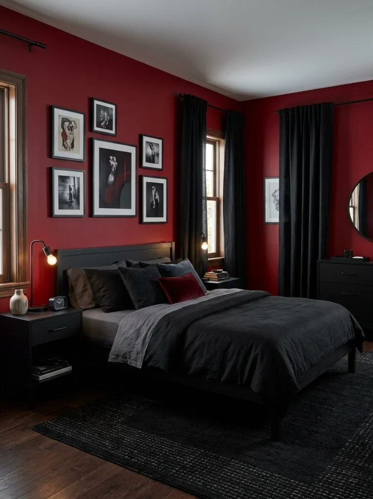 Moody Cherry Red and Black Combination