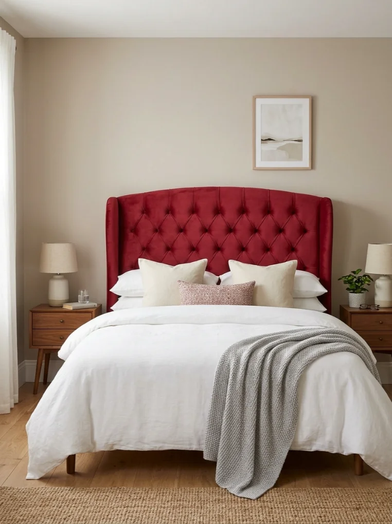 Cherry Red Statement Headboard