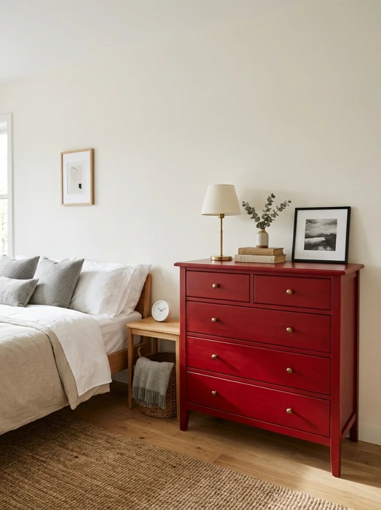 Cherry Red Accent Piece of Furniture