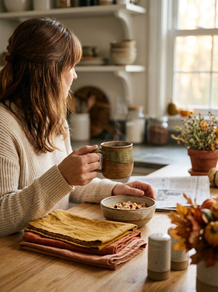 Warm-Toned Dishware with Fall Decor Ideas