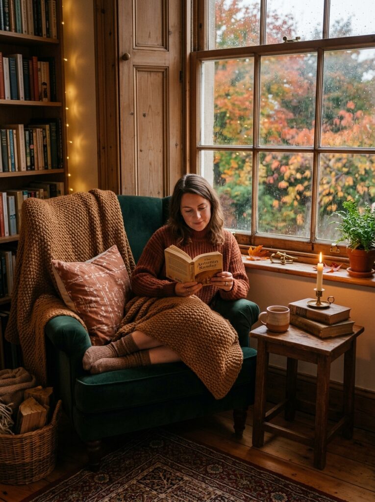 Reading nook corner with Fall Decor Ideas
