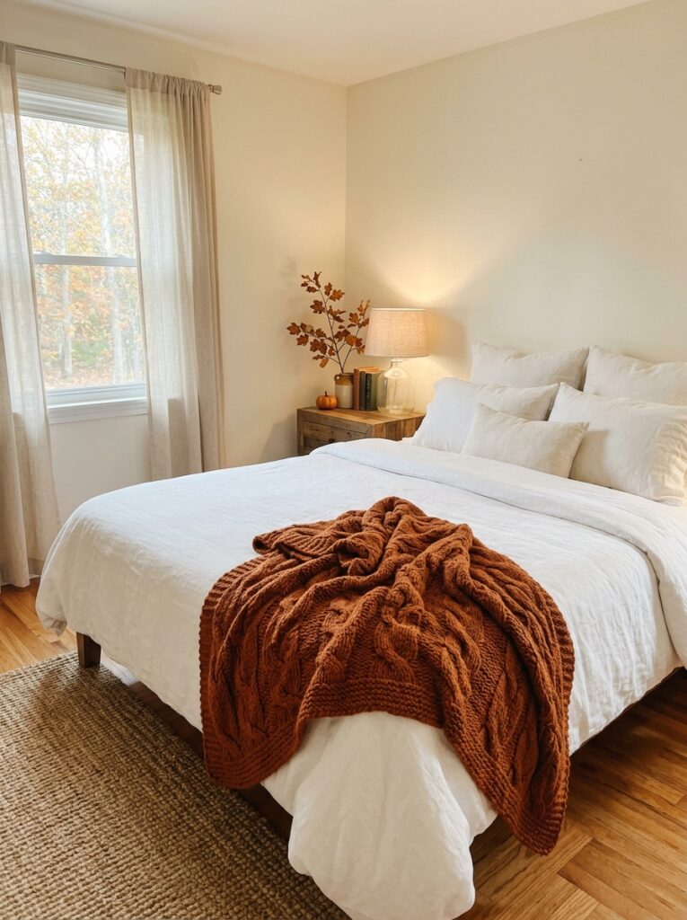 Layer bedding with Fall Decor Ideas