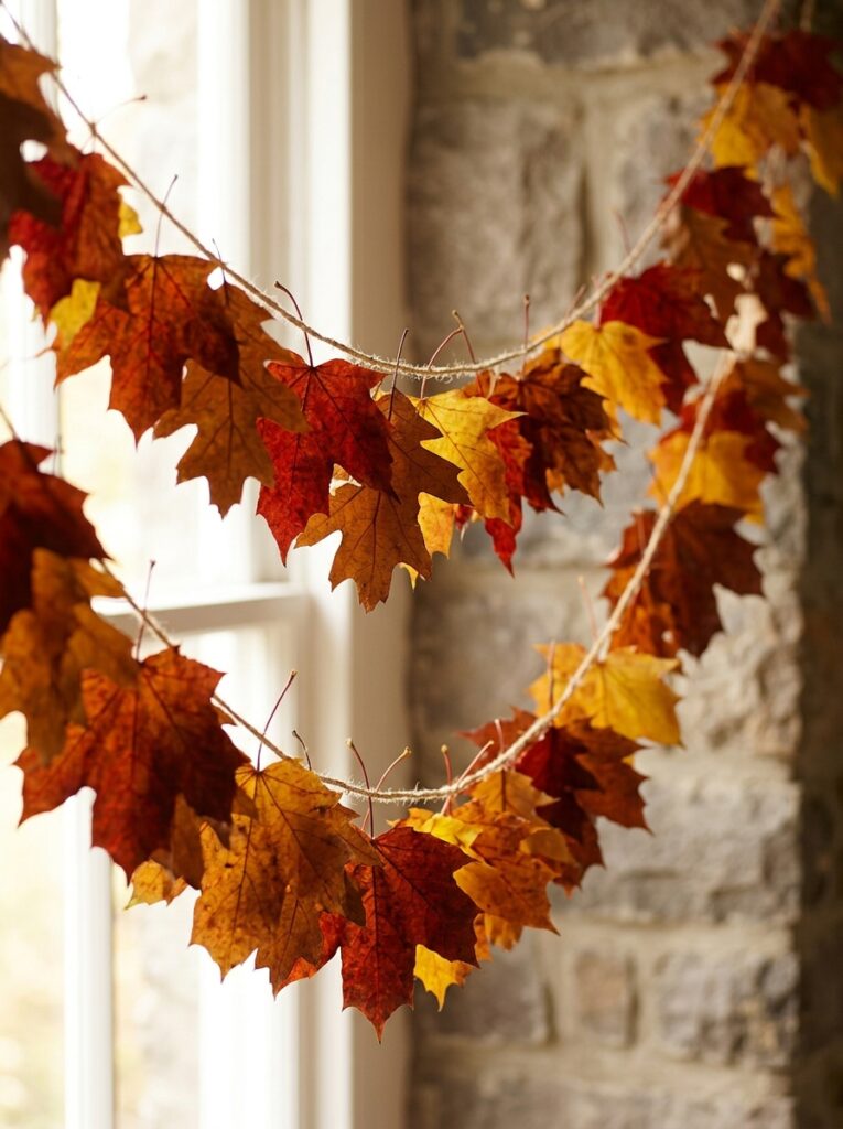 Leaf garland with Fall Decor Ideas
