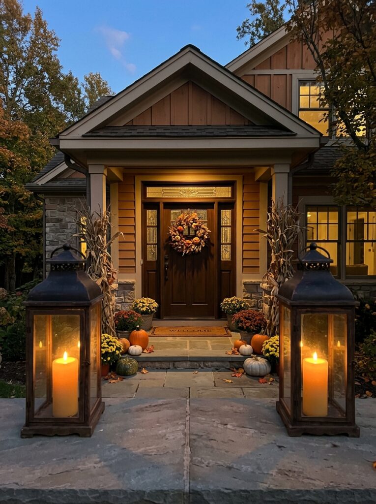 Lantern candles with Fall Decor Ideas