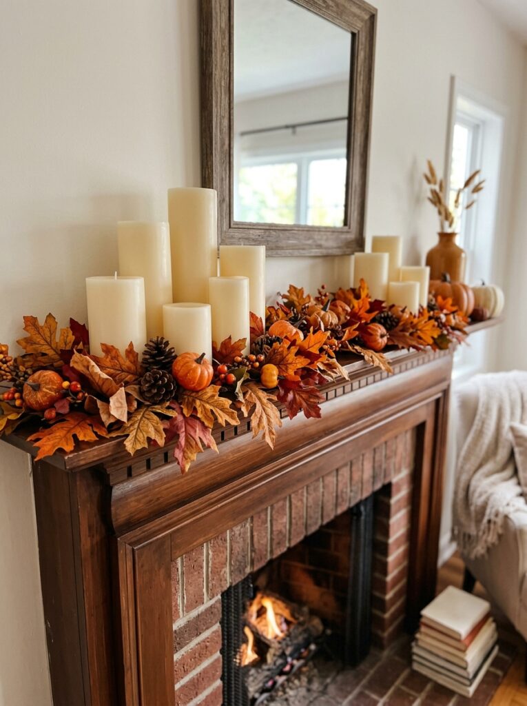 Varying Candle with Fall Decor Ideas