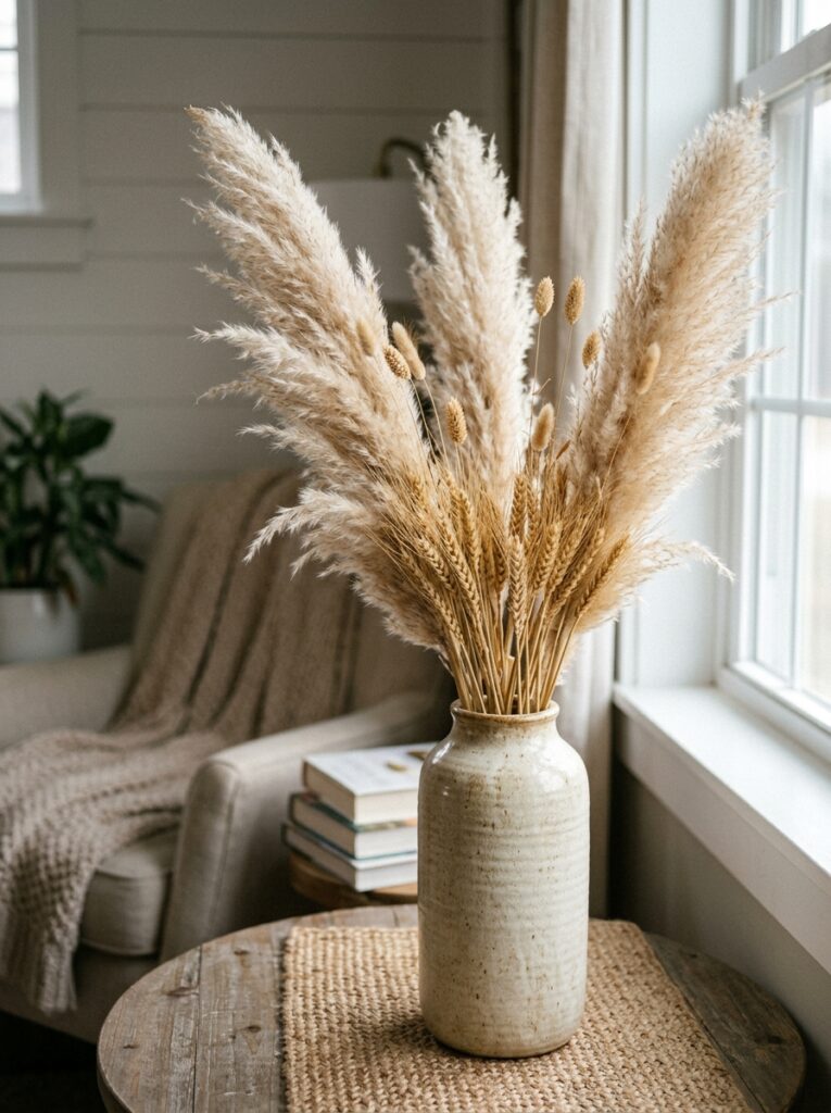 Pampas Grass with Fall Table Centerpieces