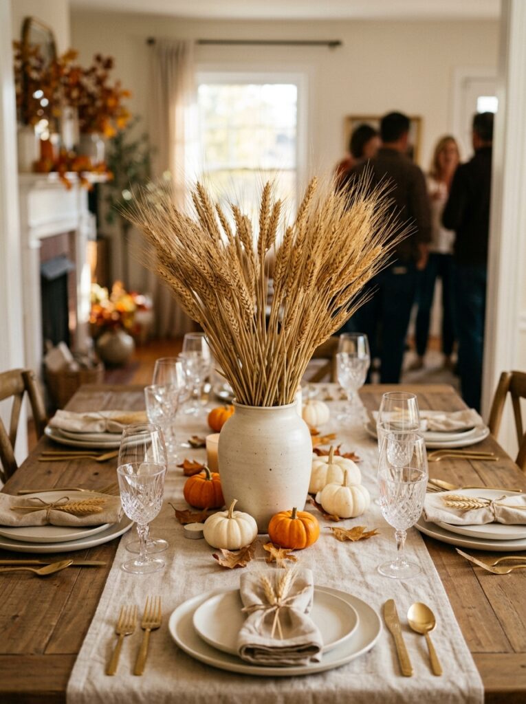 Wheat stems with Fall Table Centerpieces