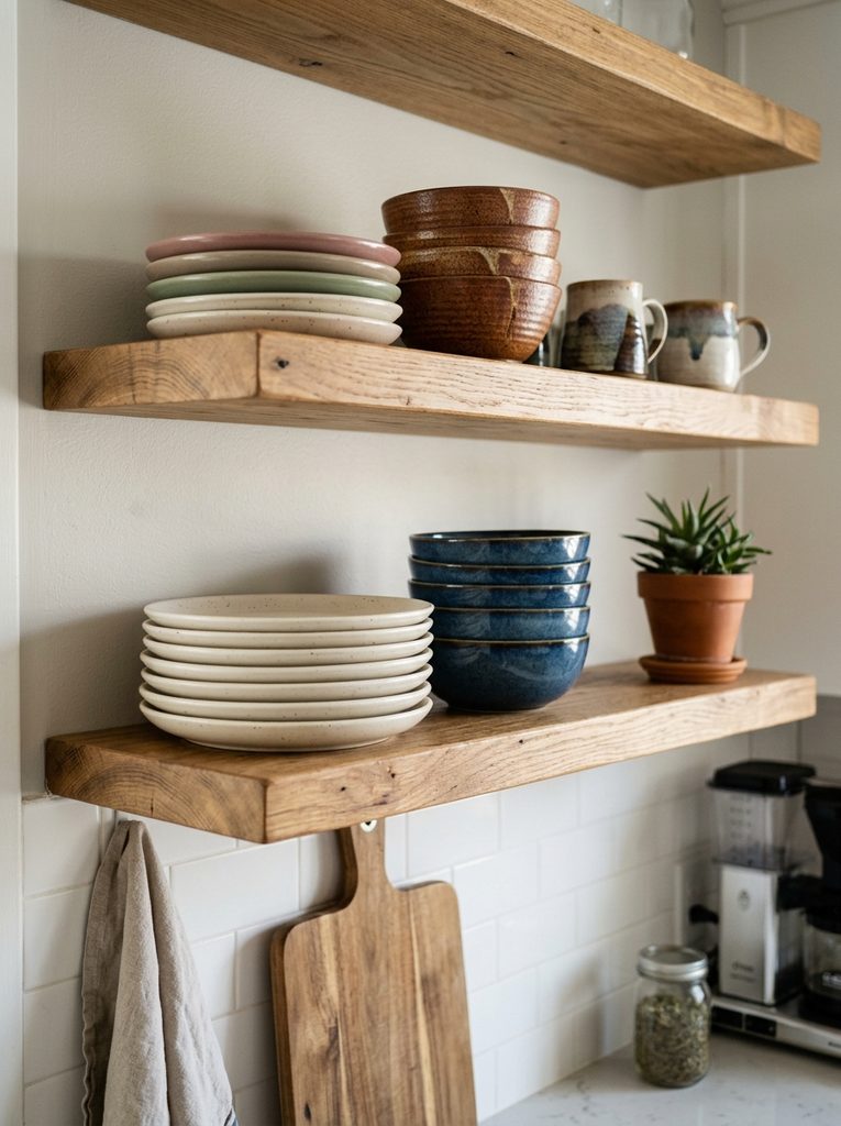 Everyday Dishes with Floating Shelf Decor