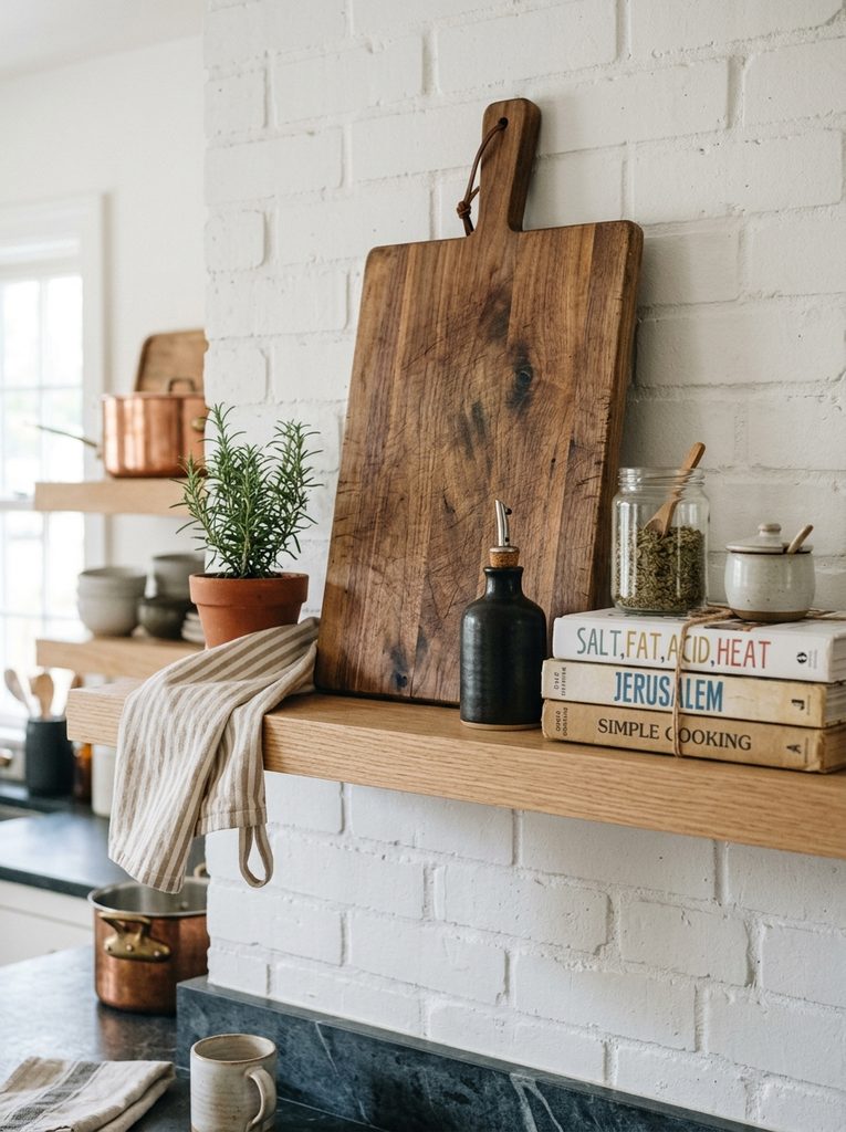 Cutting boards with Floating Shelf Decor