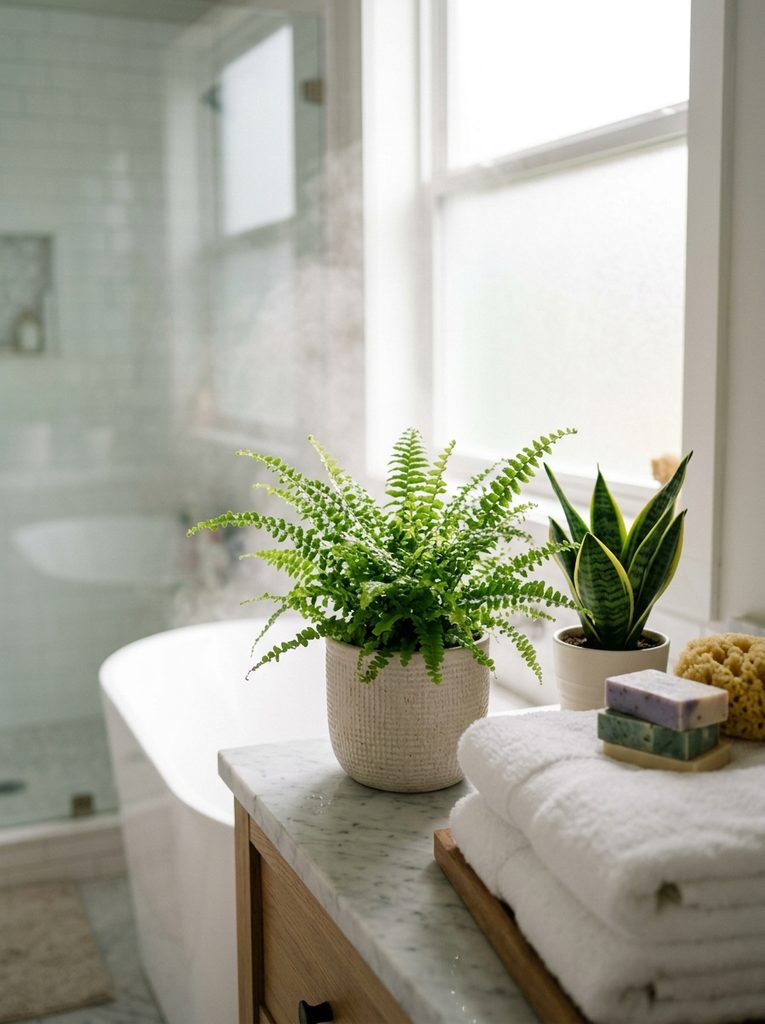 Small plant with Floating Shelf Decor