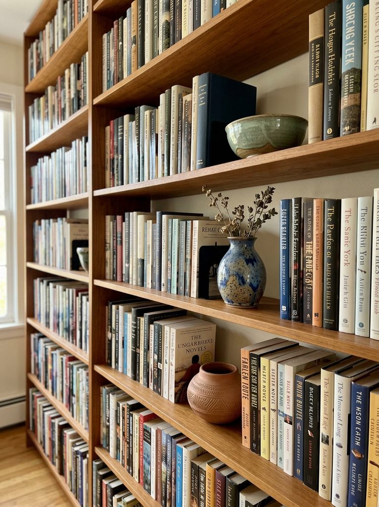 Ceramic Pieces with Floating Shelf Decor