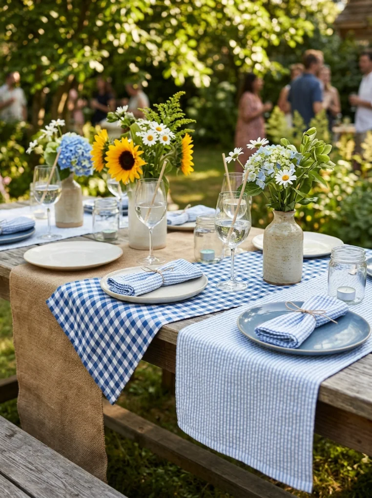 Table Runner with Memorial Day Decoration