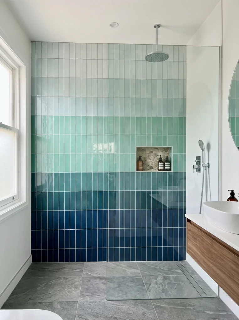 Ombre Color Fade with Mermaid Tiles