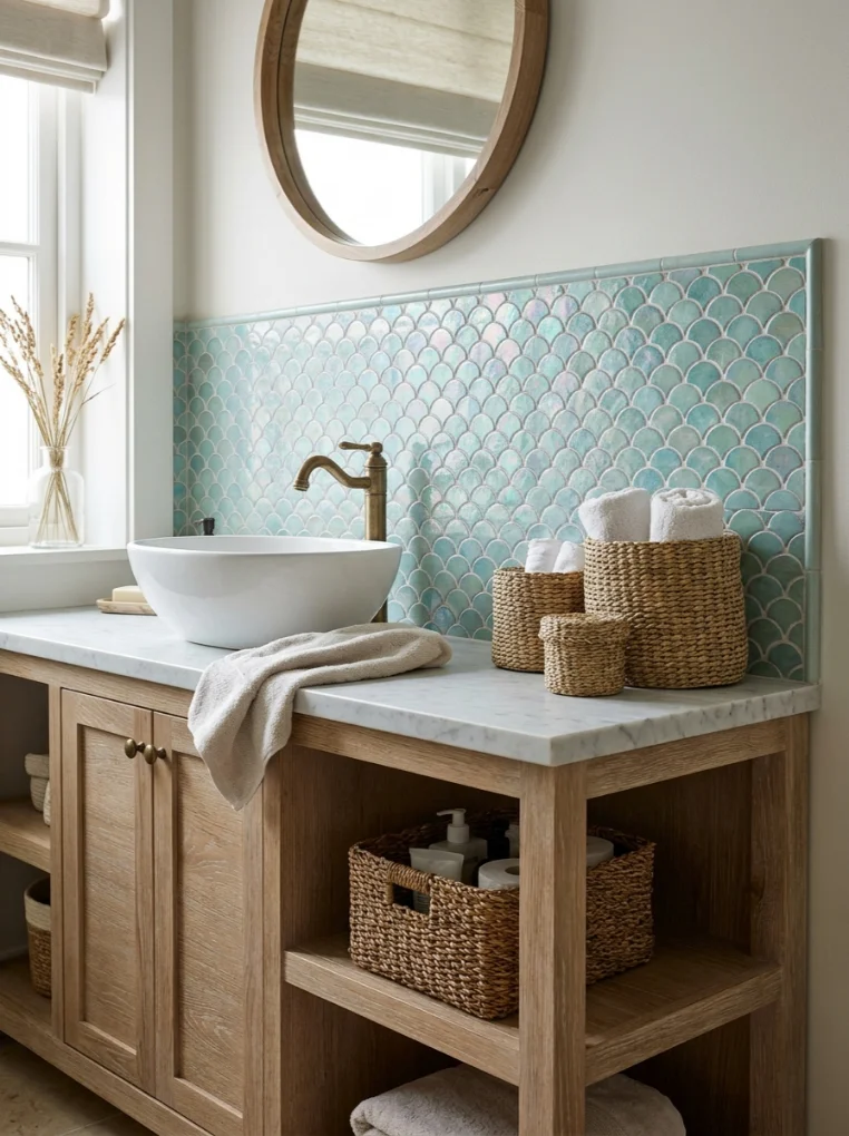 Pairing Mermaid Tile With Natural Materials