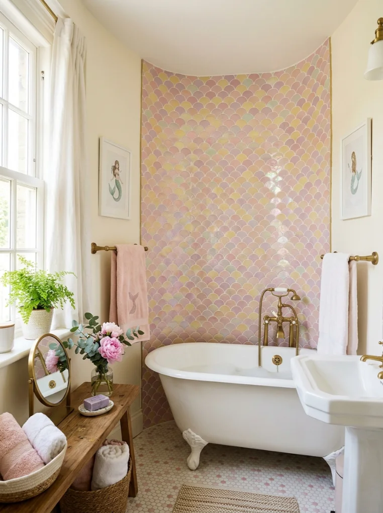 Pastel Mermaid Tiles for a Whimsical Feel