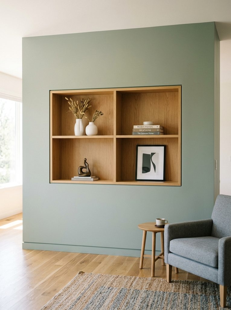 Niche Shelves with Shelves in bedroom