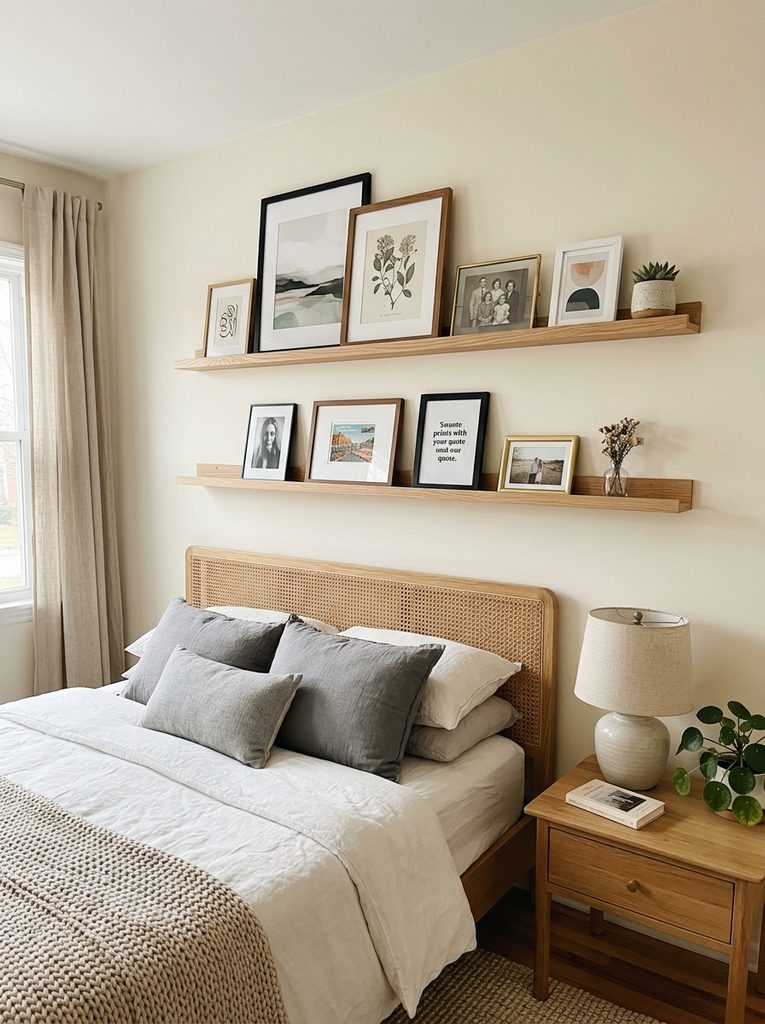Gallery Style with Shelves in bedroom