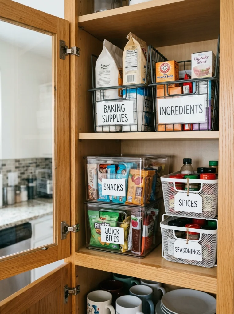 Stackable bins with Small Space Organization