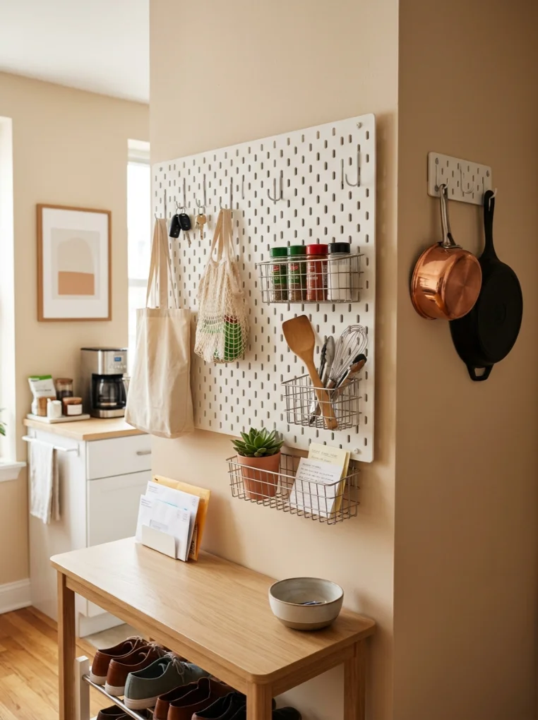 Wall-Mounted storage with Small Space Organization