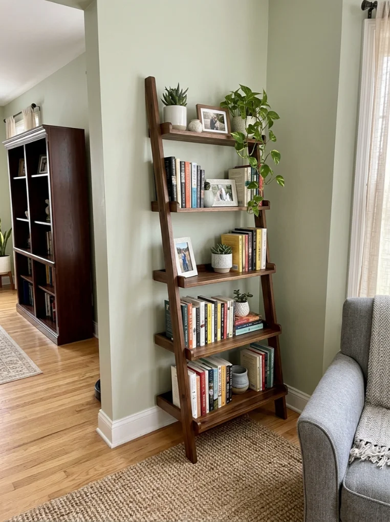Ladder shelf with Small Space Organization