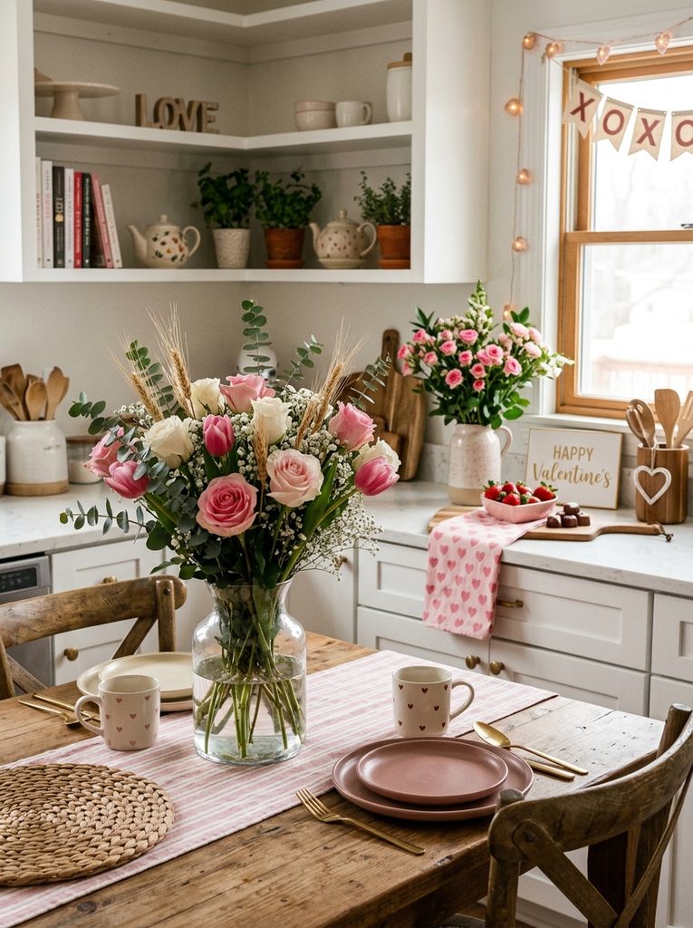 flaux florals with Valentine Kitchen Decor Ideas