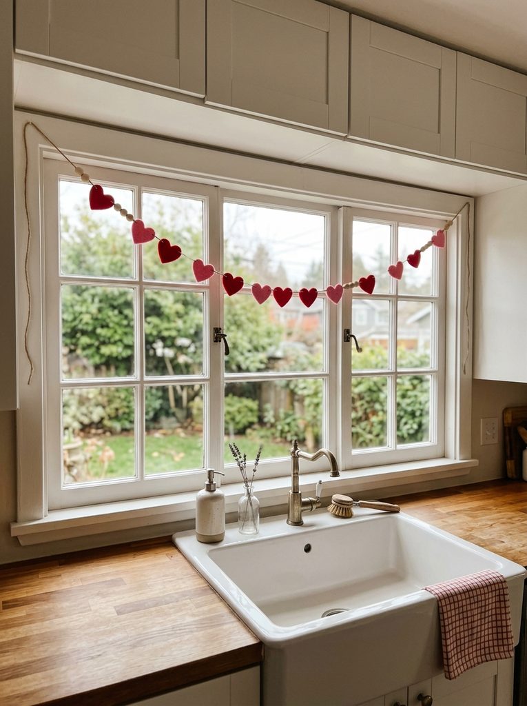 Heart Garland with Valentine Kitchen Decor Ideas