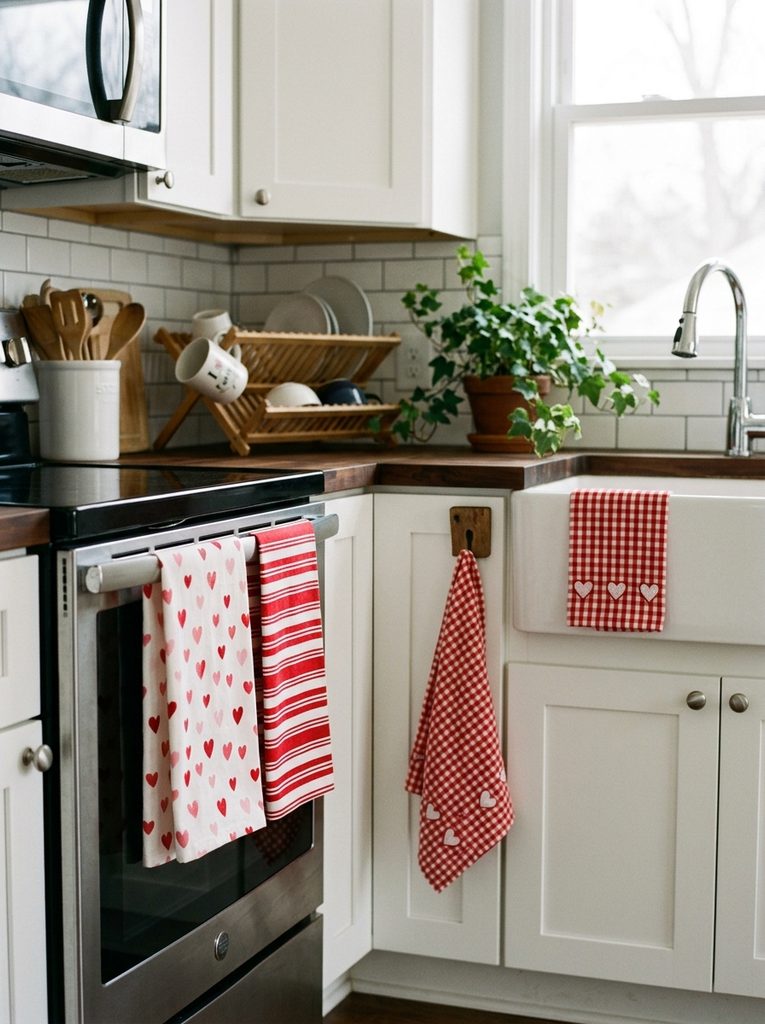 Everyday Towels with Valentine Kitchen Decor Ideas