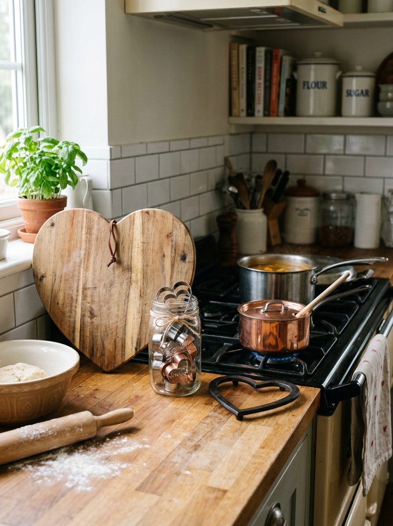 Heart shaped kitchen with Valentine Kitchen Decor Ideas