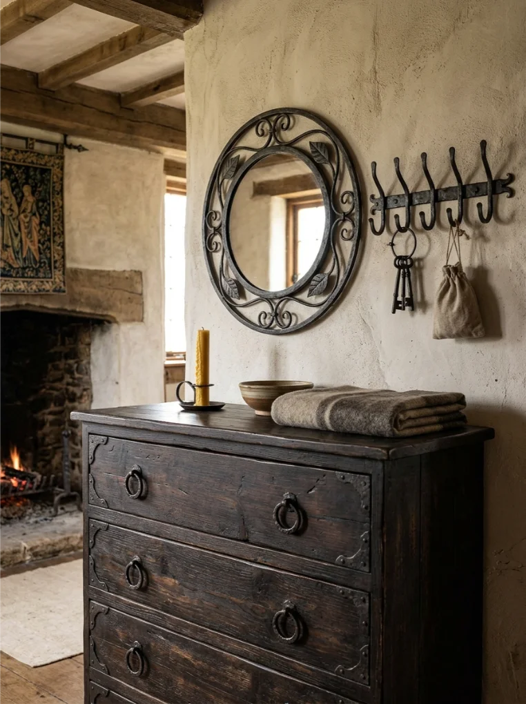 Iron or Wrought Metal Accents with Fantasy Medieval Bedroom Ideas