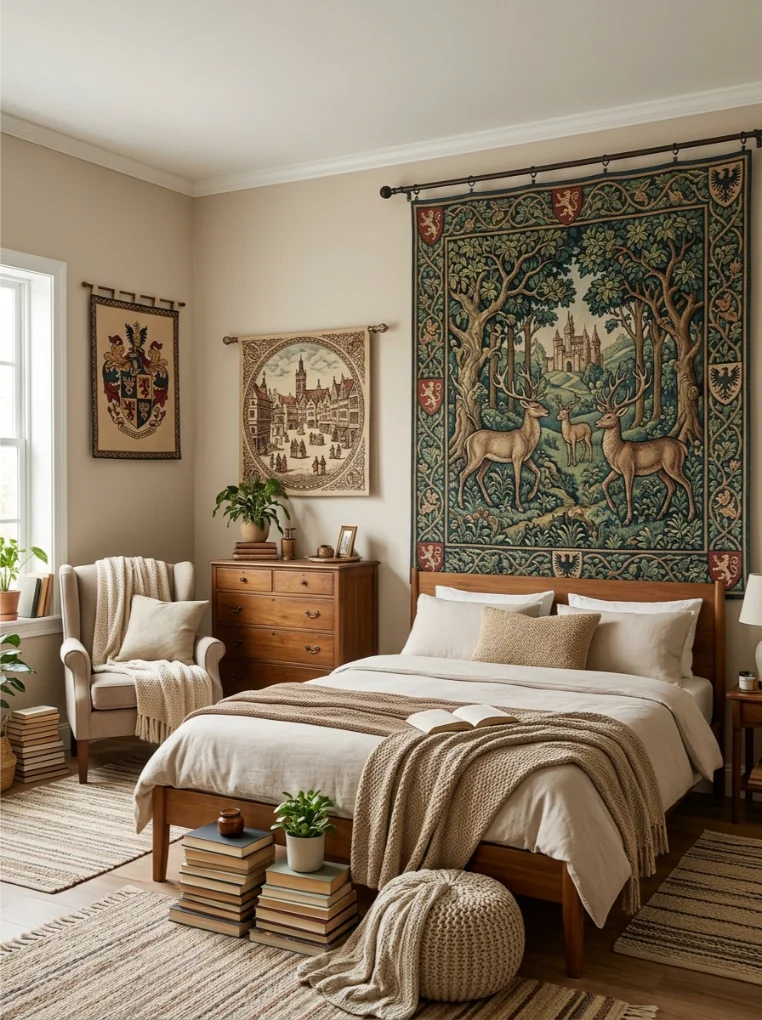 Medieval Tapestry Wall Decor with Fantasy Medieval Bedroom Ideas
