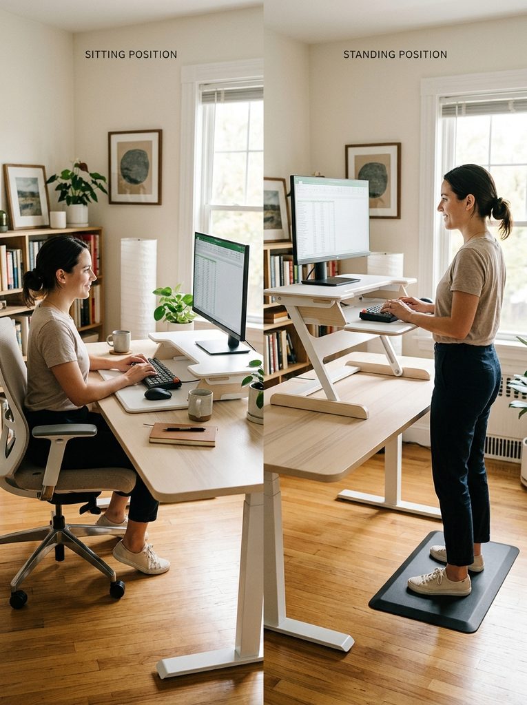 Standing desk with scandinavian home office