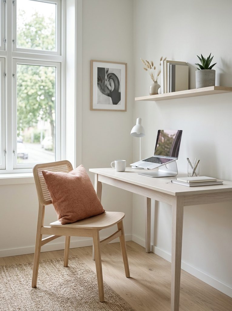 Assecnt colors with scandinavian home office