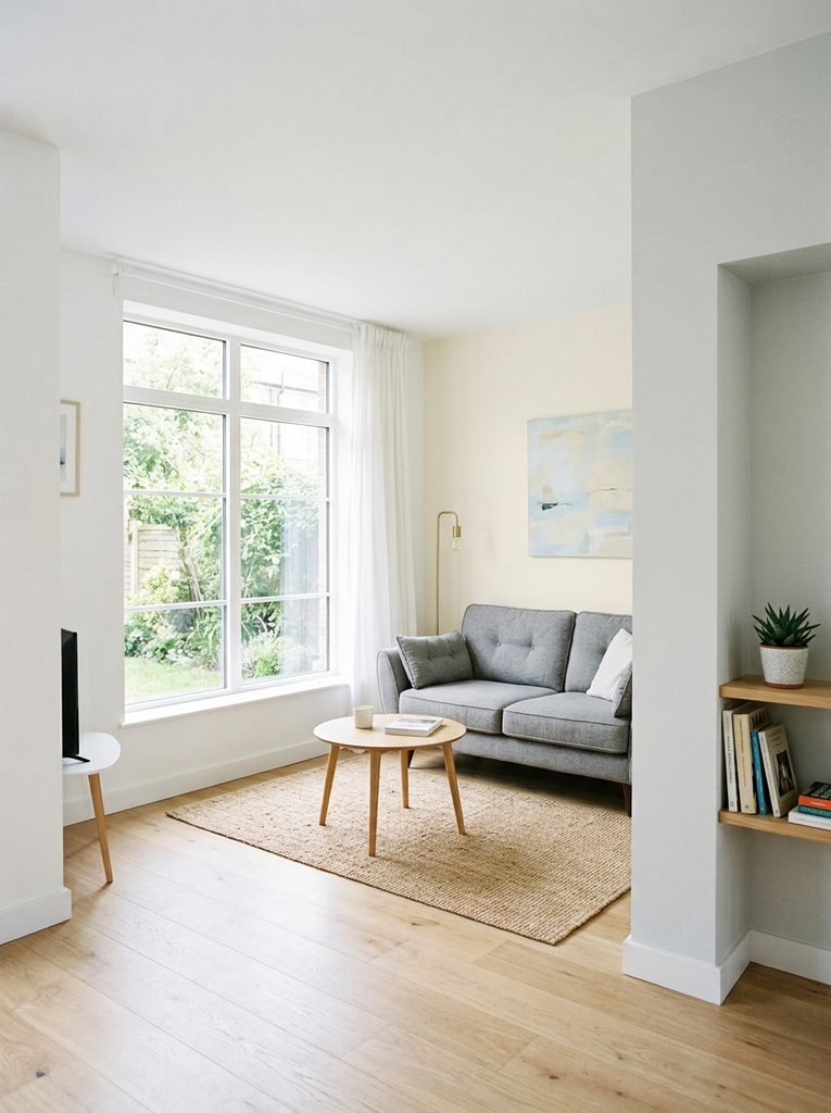 White walls with scandinavian home office
