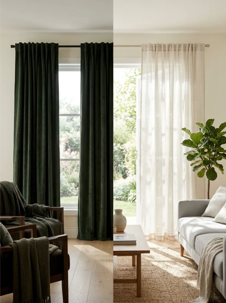 Heavy Curtains for Sheer Ones for Summer Decorations