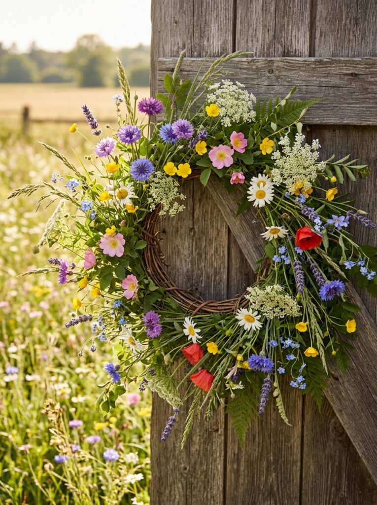 Wildflower wreath for Stylish Summer Wreaths