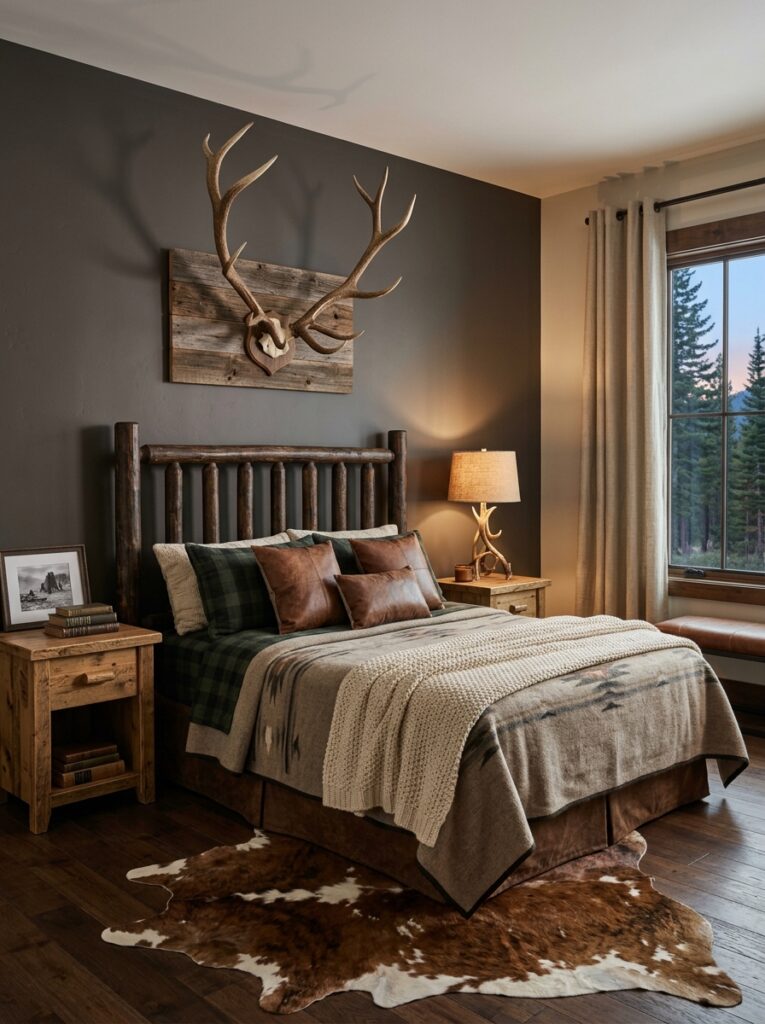 Faux Antler Western Bedroom Ideas