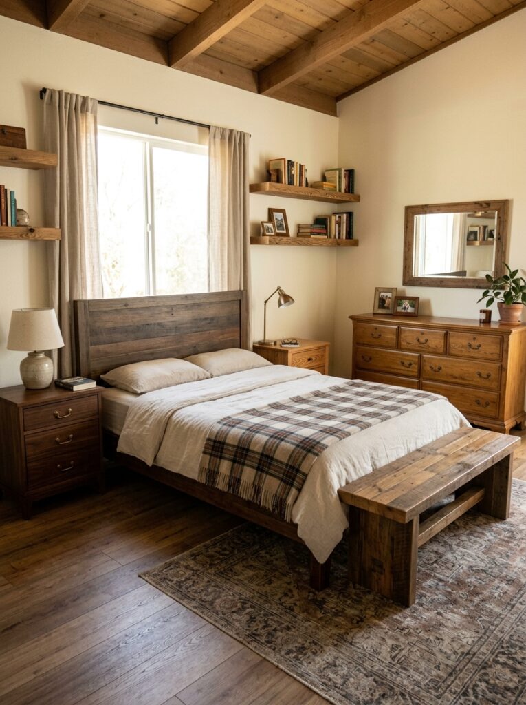 Wooden furniture with Western Bedroom Ideas