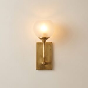 Sculptural Brass Wall Sconce