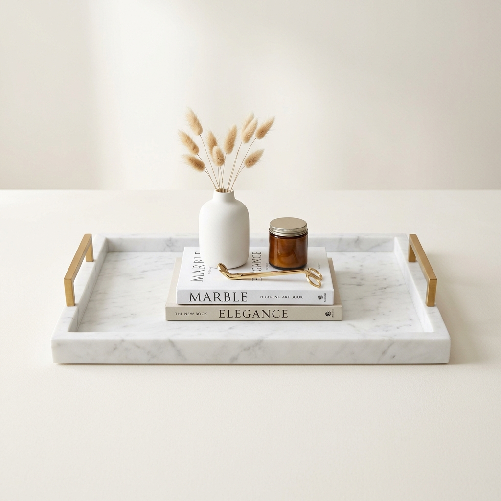 Handcrafted Artisan Marble Tray